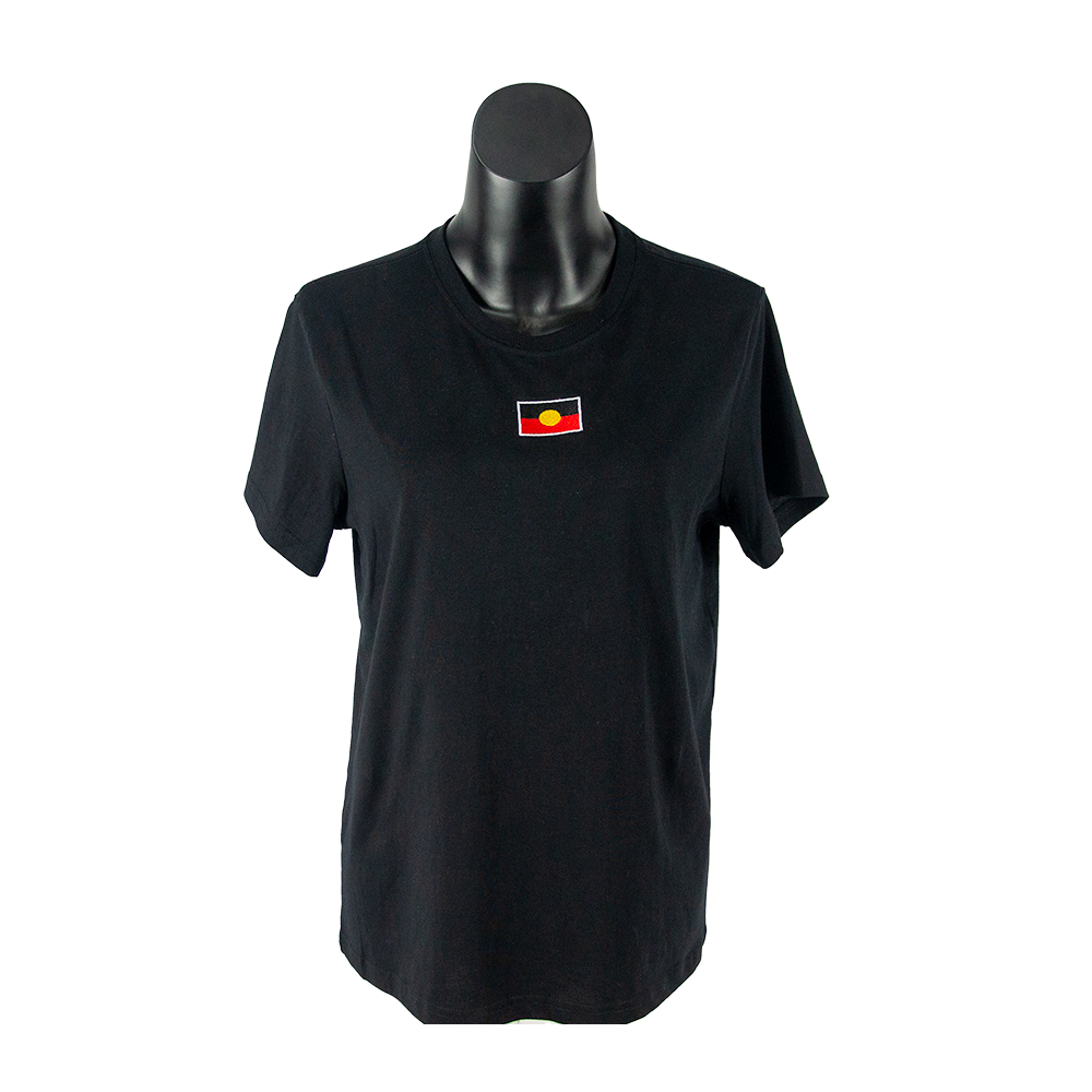 Embroidered Aboriginal Flag Unisex Adults 100% Organic Cotton Tee
