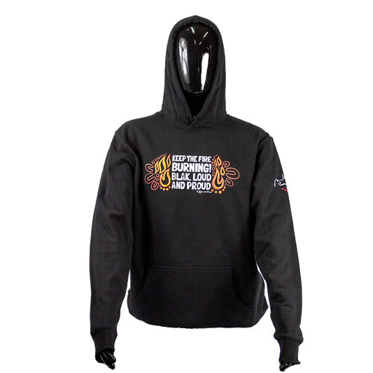 Keep the Fire Burning! NAIDOC 2024 Black Organic Cotton Unisex Hoodie