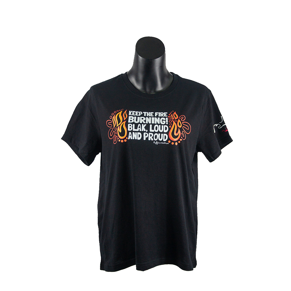 Keep the Fire Burning! NAIDOC 2024 100% Organic Cotton Ladies Shirt