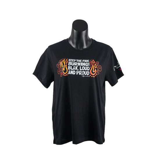 Keep the Fire Burning! NAIDOC 2024 100% Organic Cotton Ladies Shirt
