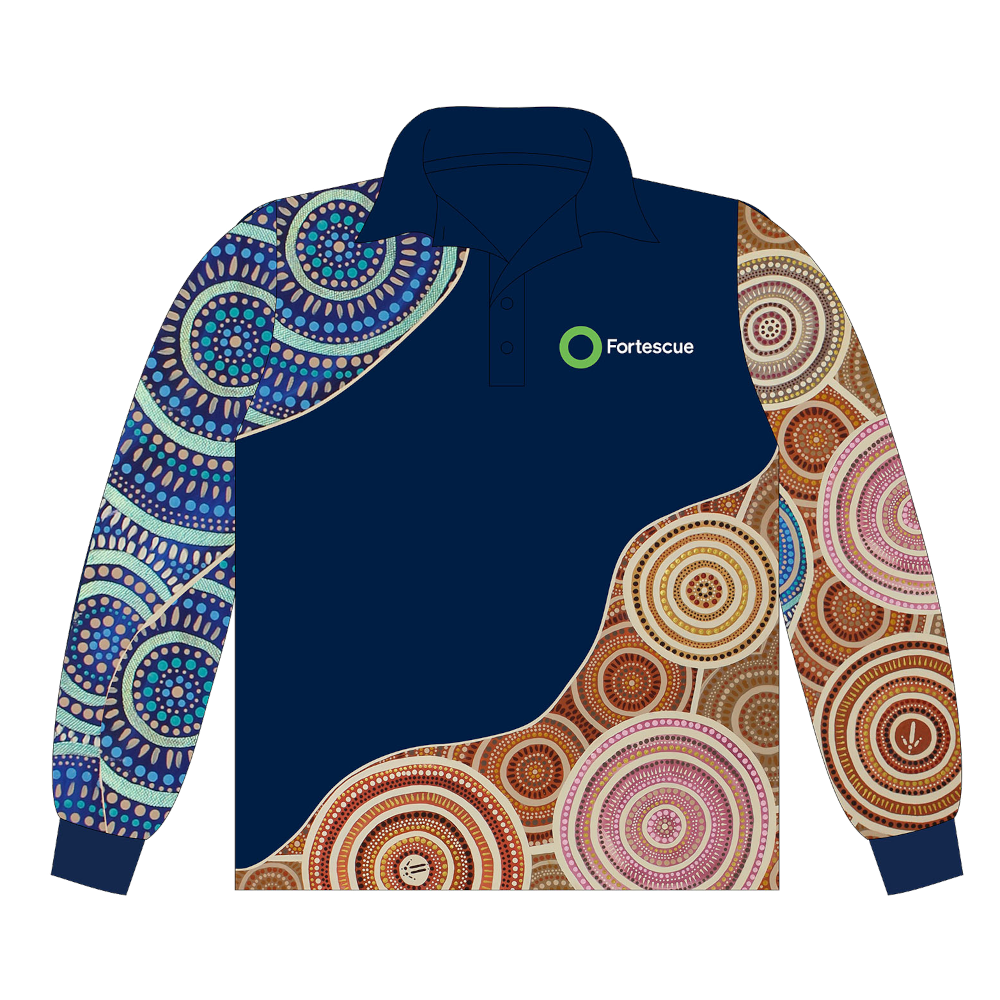 2026 Fortescue Unisex Long Sleeve Recycled Polyester Sublimated Polo