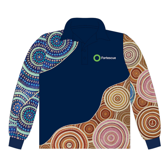 2026 Fortescue Unisex Long Sleeve Recycled Polyester Sublimated Polo